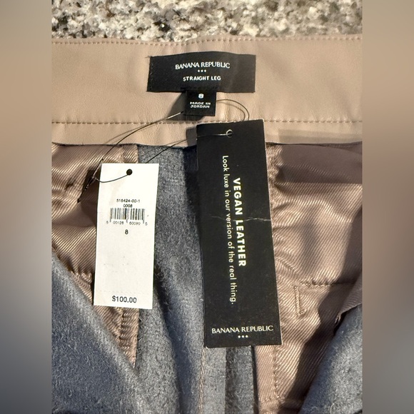 Banana Republic Vegan Leather Pants in light tan - Picture 9 of 10